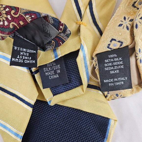 Lot Of 3 Designer Silk Ties - Nautica Robert Talbott & Vaniel Milano - Picture 3 of 11